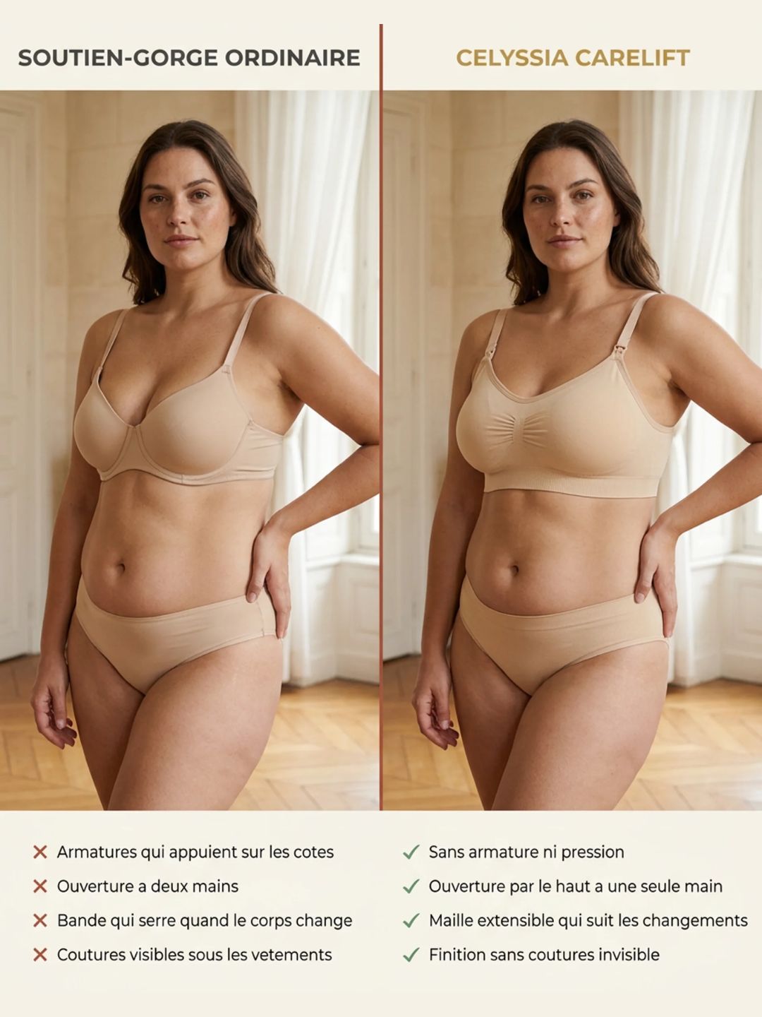 Soutien-gorge d'allaitement CareLift™ | Bretelles ouvrables d'une seule main, sans armature
